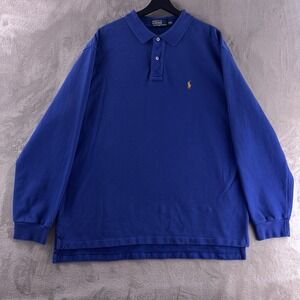 Polo Ralph Lauren Rugby Sweater Polo Mens Size XXL Blue Heavyweight Knit